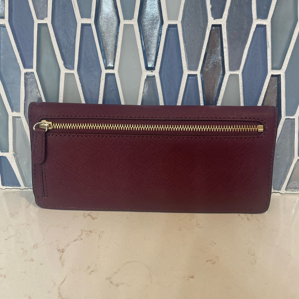 Michael Kors Burgundy Jet Set Saffiano Wallet - Picture 5 of 7